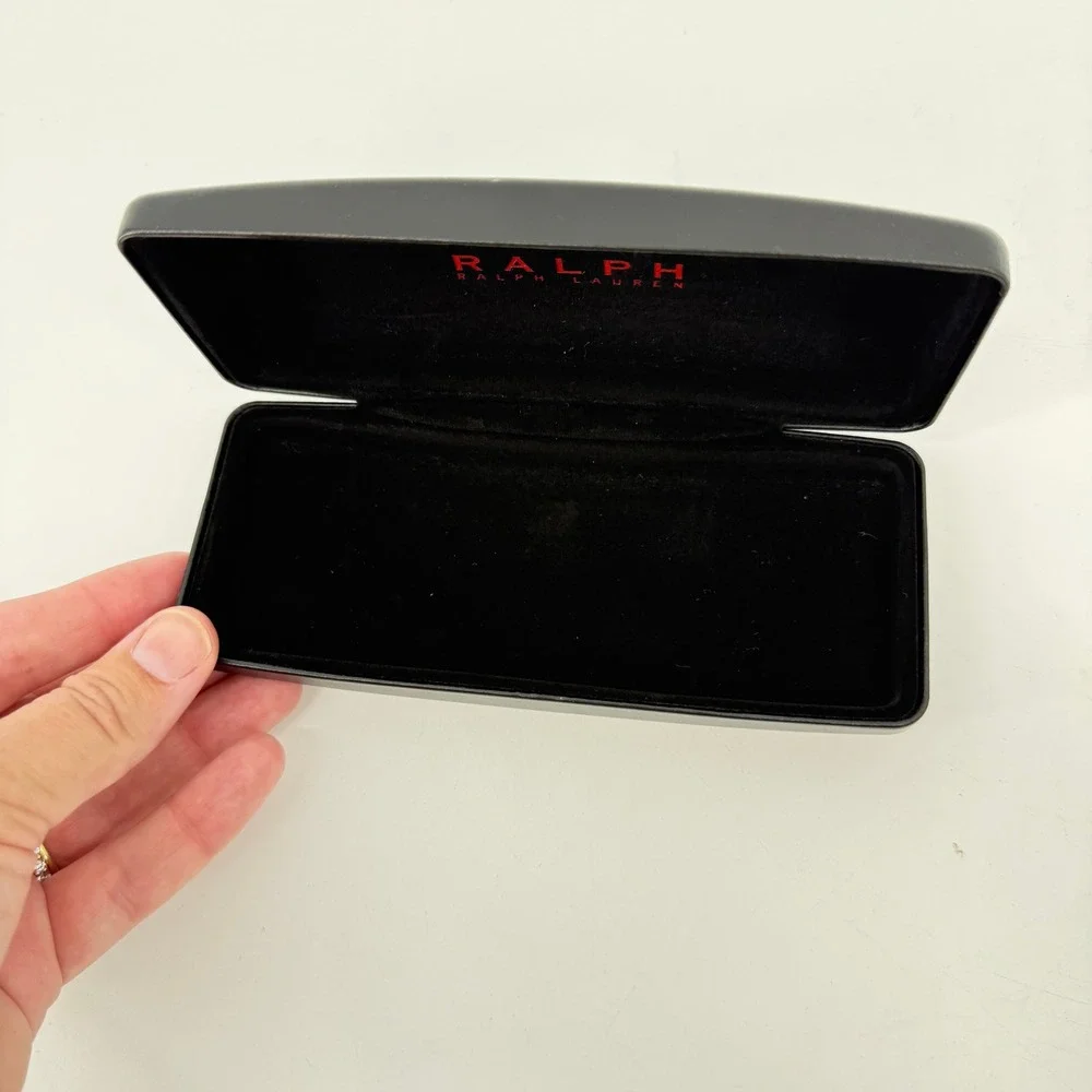 Ralph Ralph‎ Lauren Glasses Case Unisex OS Black Hard Shell with Cleaning Cloth